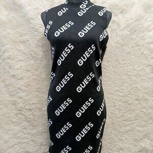 Guess Women’s Black and White Logo Dress Size XL